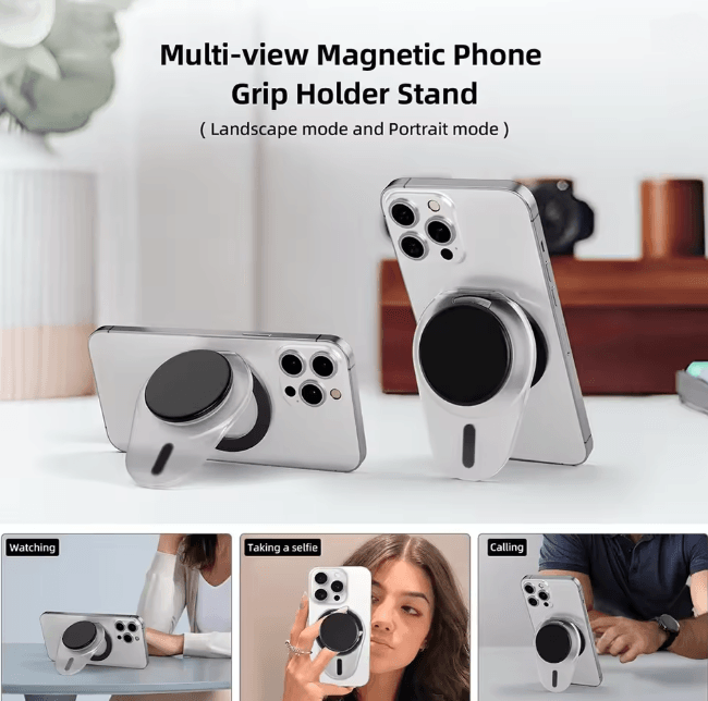 Magnetic Phone Grip Stand for MagSafe Collapsible Kickstand Holder