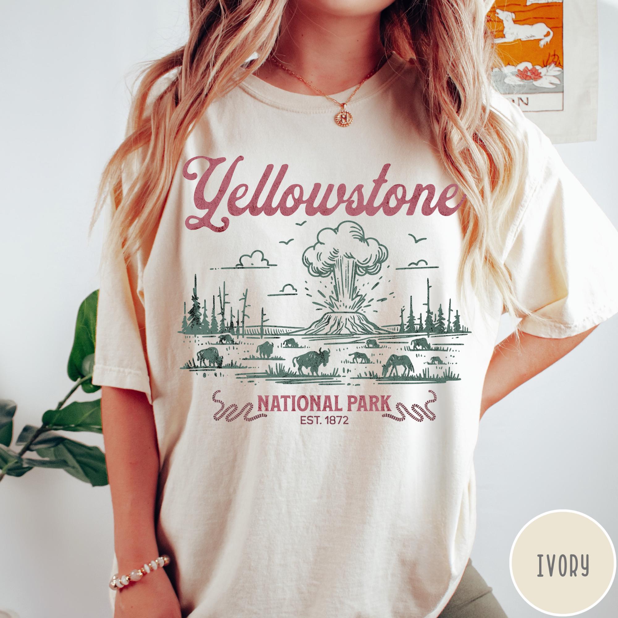 Vintage Yellowstone National Park Comfort Colors T-Shirt, Retro National Park Graphic Tee, Nature Tee, Granola Shirt