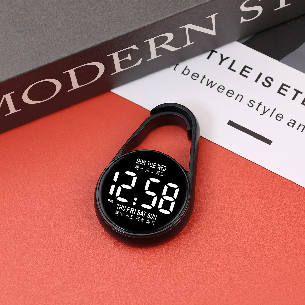 Digital LED Electronic Hanging Watch Night Light Pocket Watch