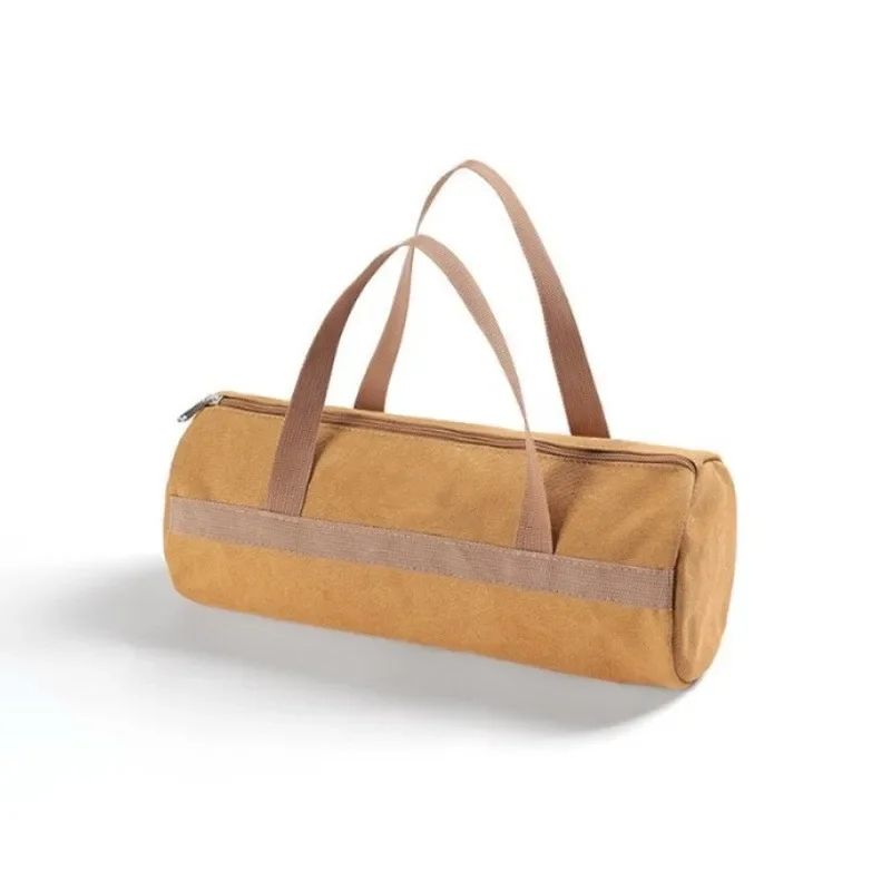 Large Capacity Tent Stake Bag – Washed Canvas Camping Tool Organizer for Tent Pegs & Ground Nails