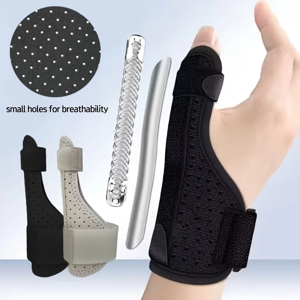 Maximum Comfort Adjustable Thumb & Wrist Support Brace, Aluminum Alloy Plate for Sprain Recovery, fits Both Hands