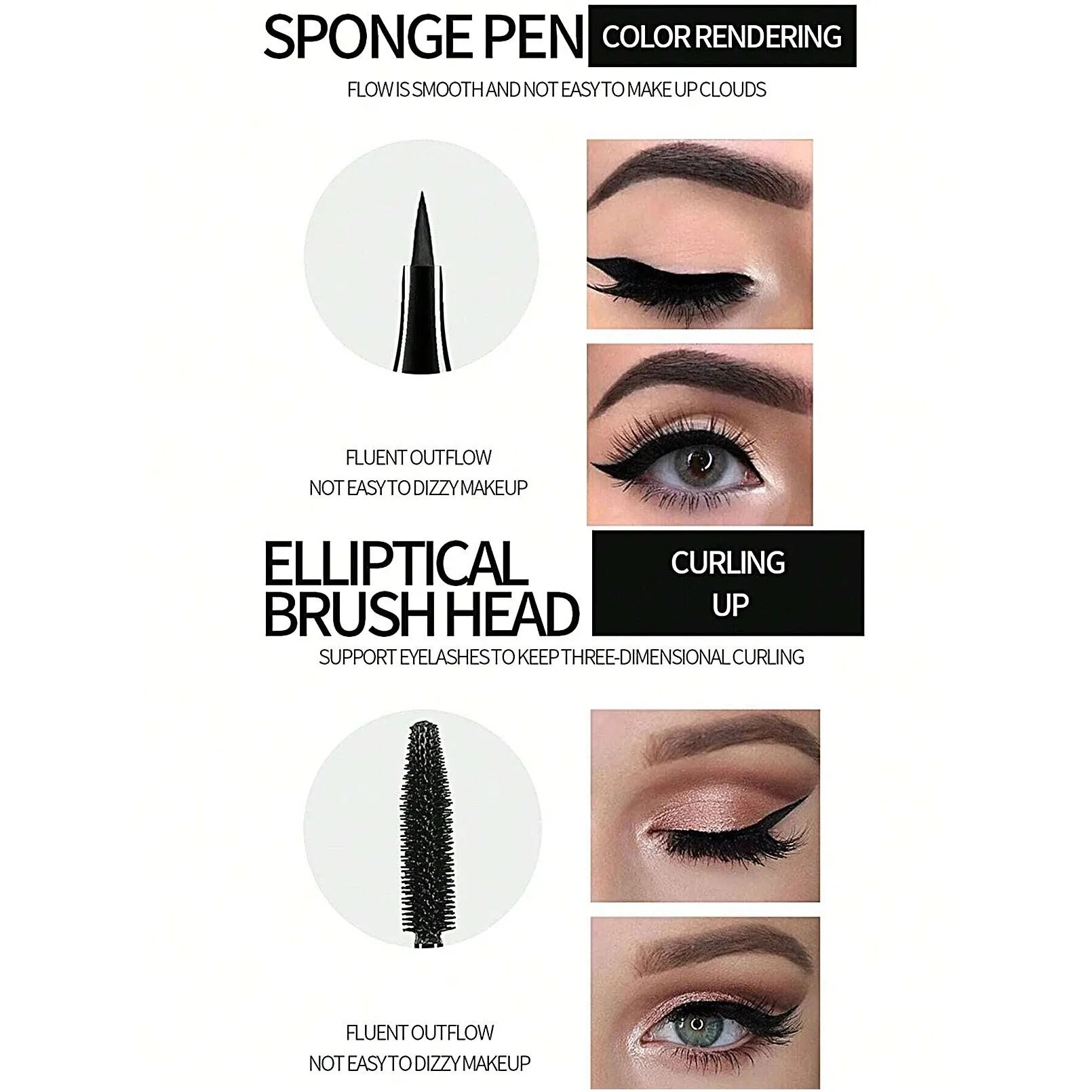 YANQINA GlamEyes Waterproof Eyeliner and Mascara Set