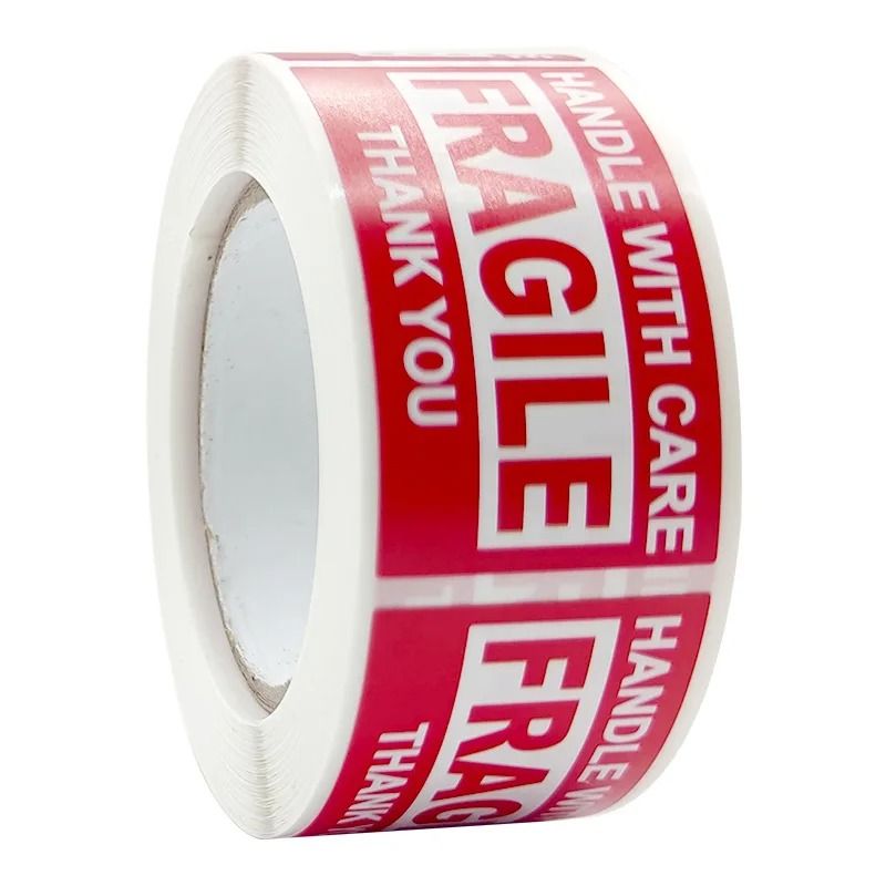 250 Paste/Roll Fragile English Warning Label Stickers - Anti-Tamper Security Seals