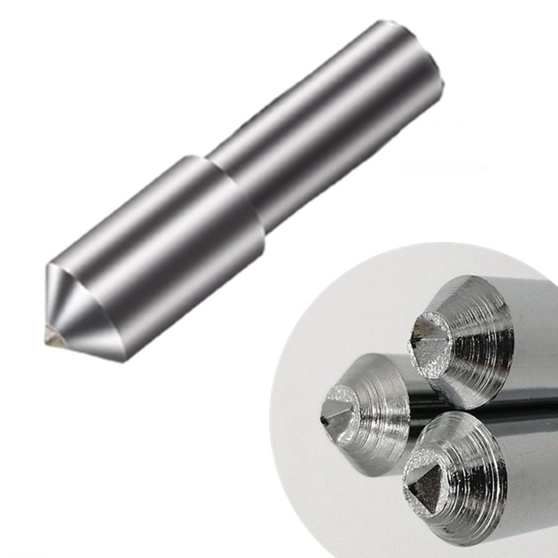 Triangle Diamond Dresser for Grinding Wheel – 12mm Single Point Dressing Pen with Tapered Tip for Grinder Stone Tool & A