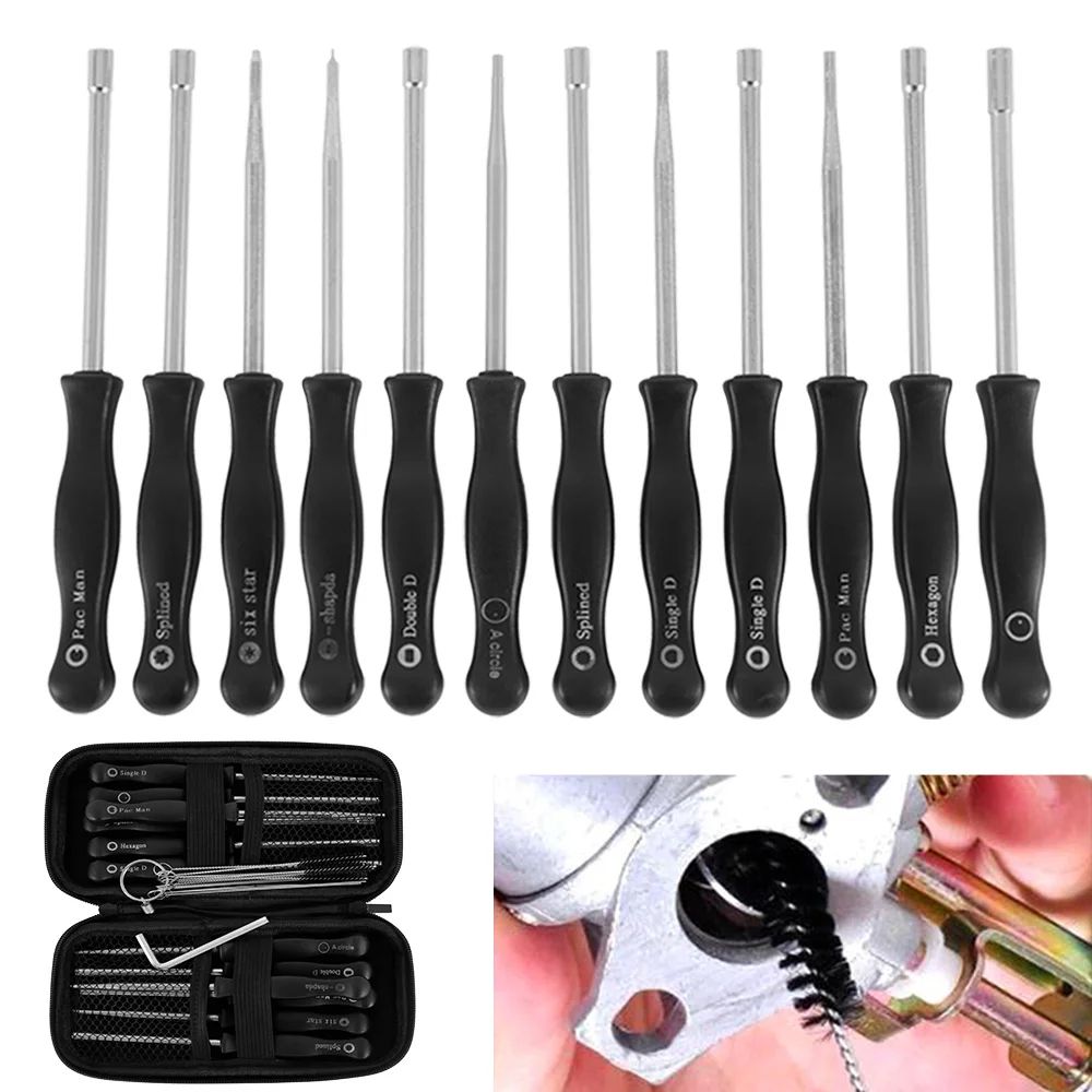 25 Piece Carburetor Adjustment Tool Kit Complete Screwdriver Set with Cleaning Tools