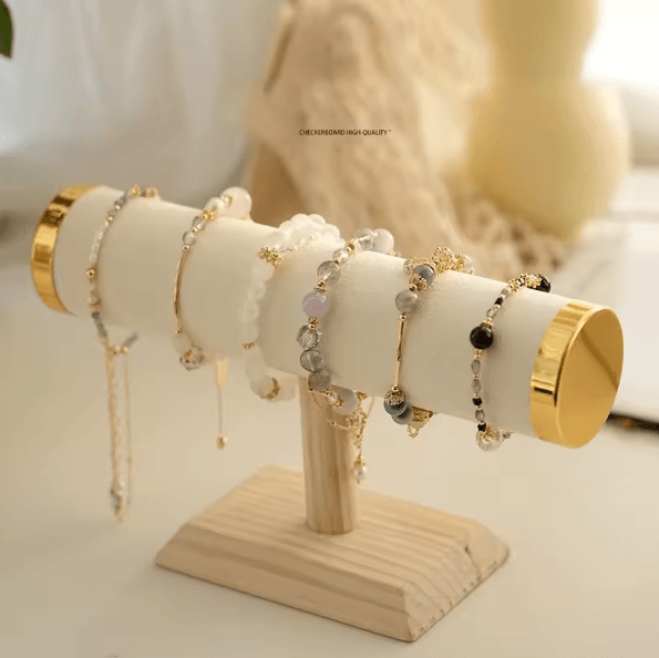 EleganceBar T-Bar Jewelry Display Stand Rack for Necklaces Bracelets Watches Hairbands Gold Minimalist Organizer Holder