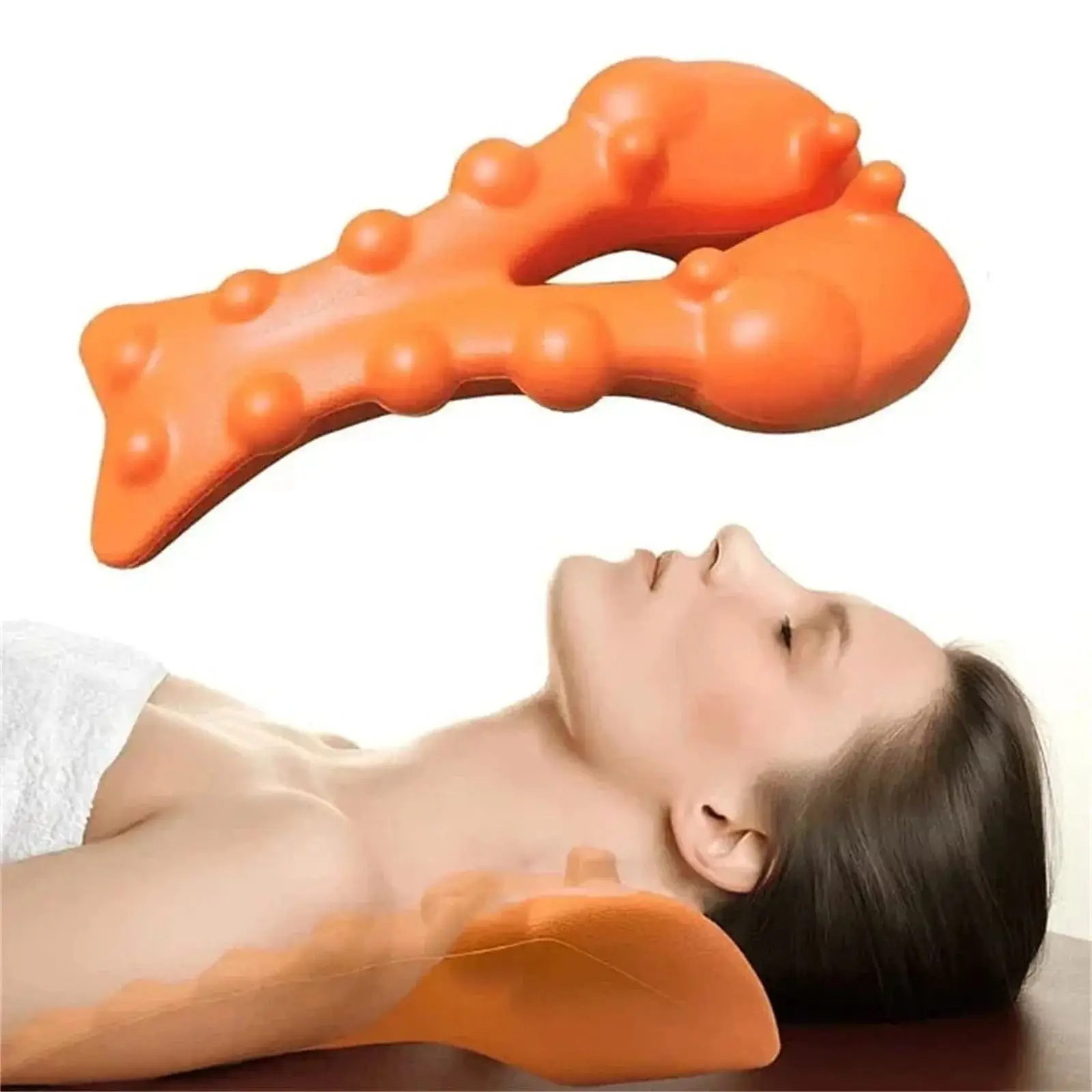 Neck Support Device, Massager for Neck Shoulder Stretcher, Cervical Traction Device, Trigger Point Massager Tool