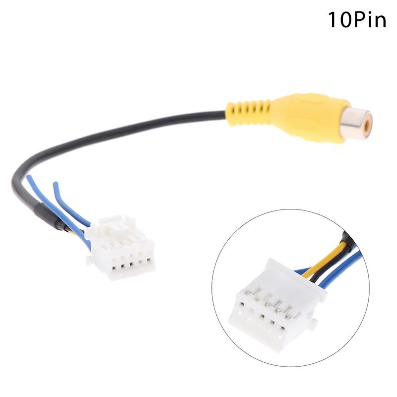 Universal 10-Pin Backup Camera RCA Adapter Cable for Android Car Stereo Radios