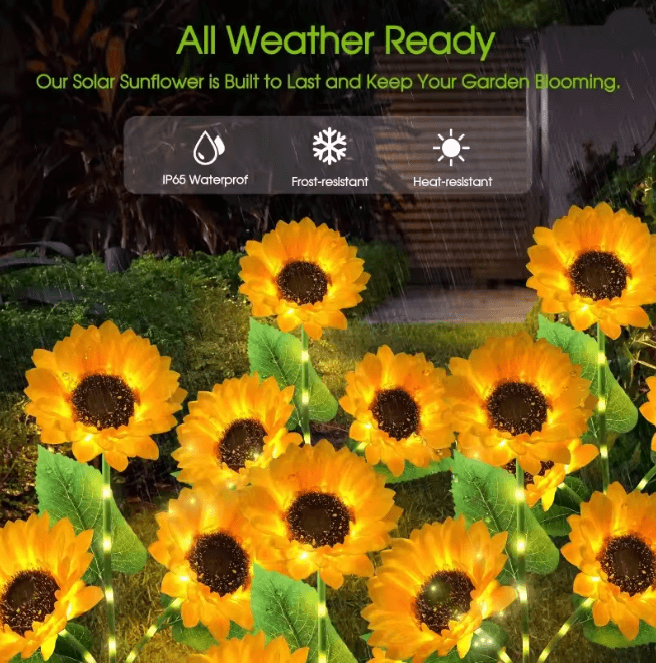 Solar Sunflower LED Garland Light