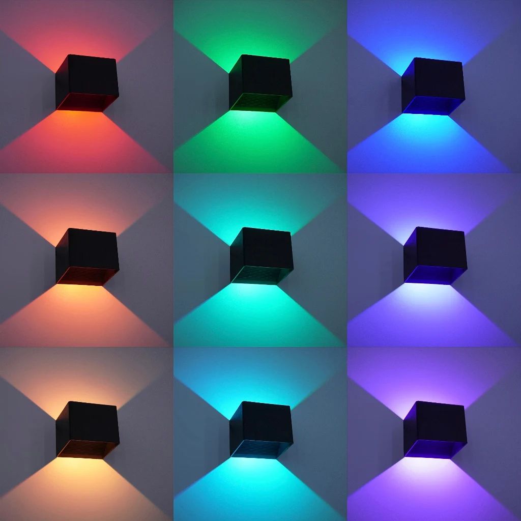 AuroraGlow RGB LED Wall Light with Remote – Modern Color-Changing Wall Sconce for Stylish Indoor Ambience