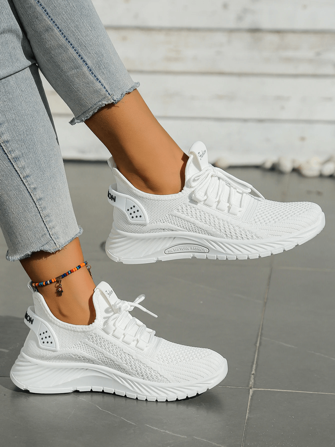 Womens FlyWeave Breathable Casual Sneakers Lightweight Sport Shoes