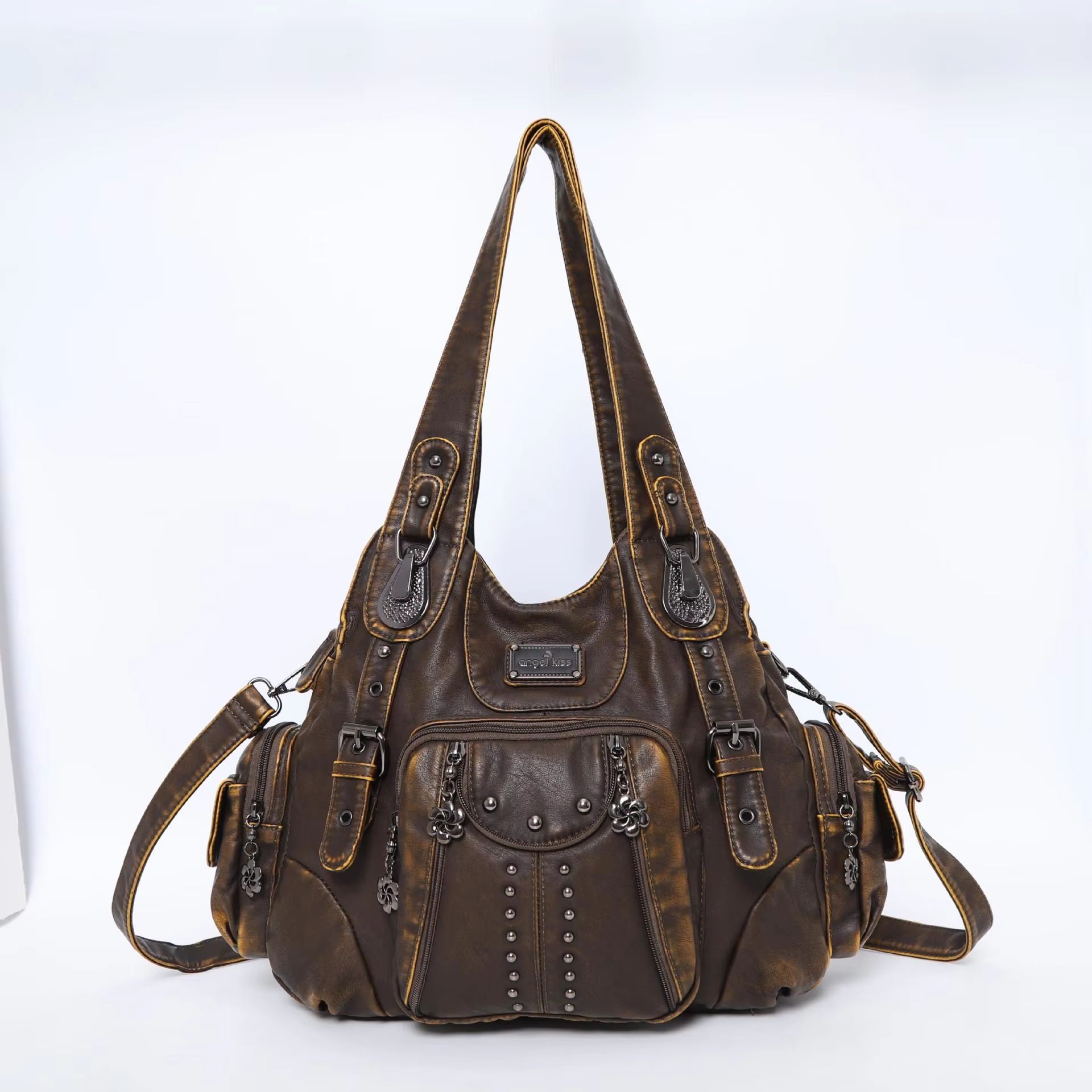 Angelkiss PU Leather Women's Handbag Shoulder Bag Large Fashion Satchel