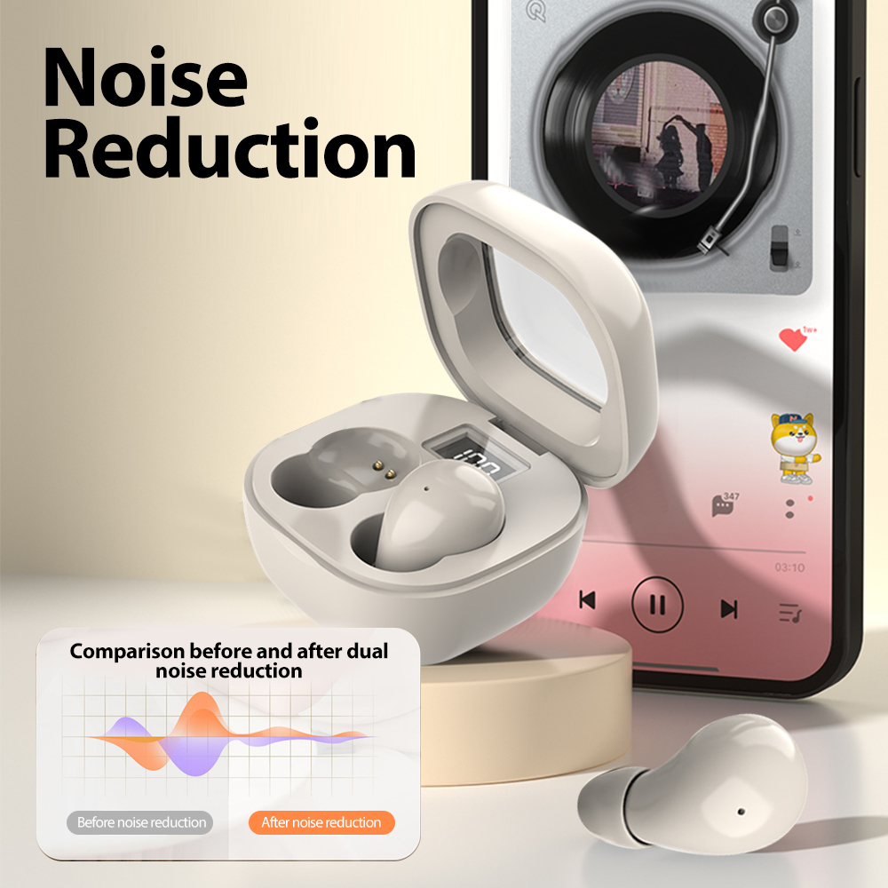 Ultra Compact Mini Bluetooth 5.3 Earphones, Invisible Design, HiFi Sound, Noise Cancelling, LED Display