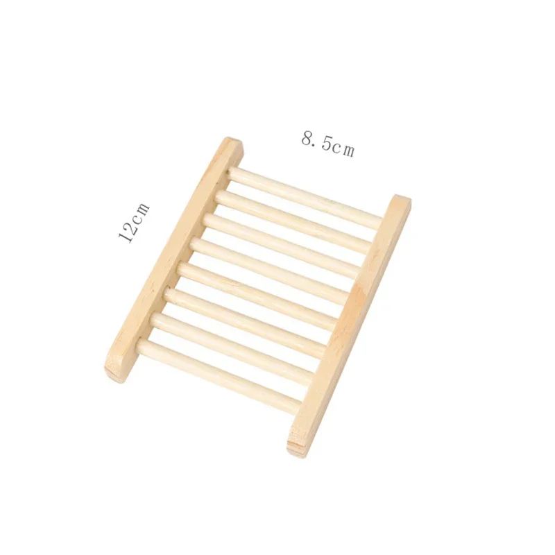 Natural Bamboo Soap Dish with Drainage - Self Draining Soap Tray Wooden Holder