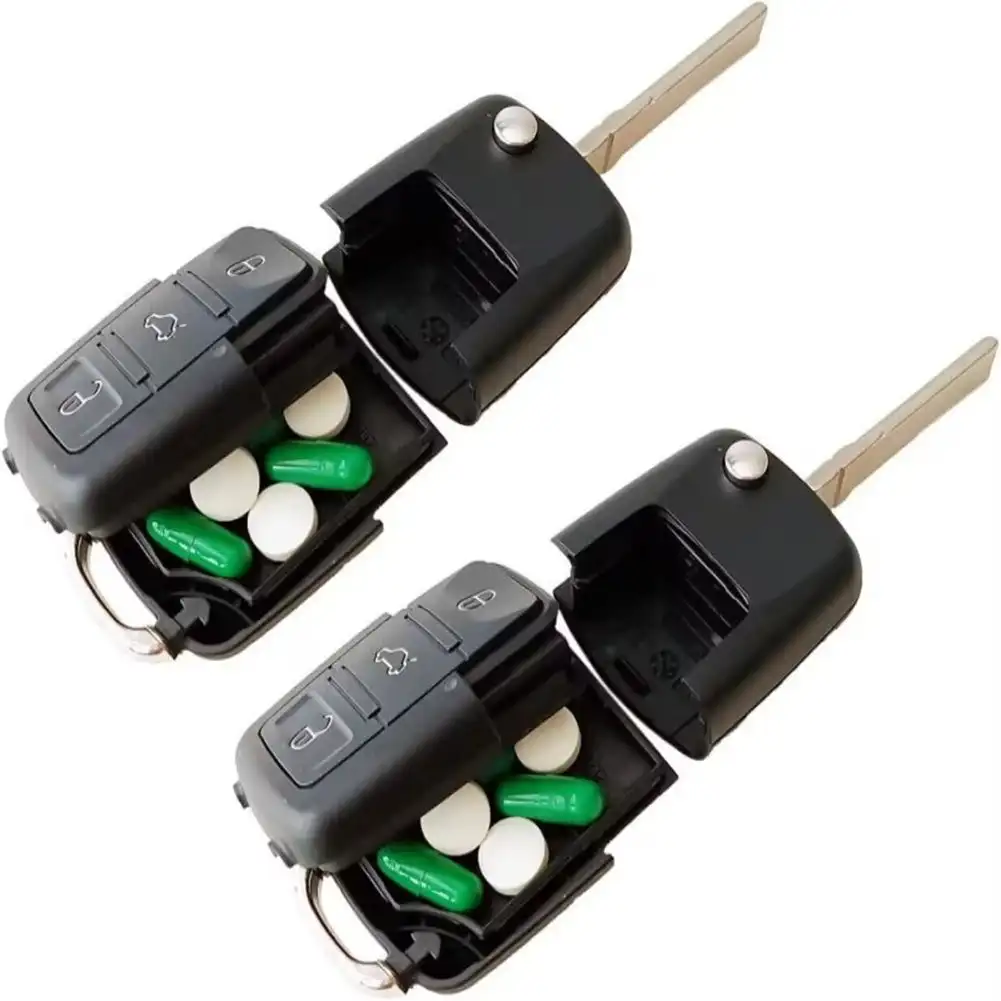 Hidden Key Safe Car Key Fob Secret Stash Box with Mini Hidden Compartment