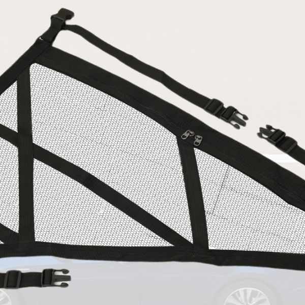 Triangular Ceiling Storage Net, Double-Layer Mesh Net, Anti-Fall SUV Roof Organizer, Adjustable Car Interior Cargo
