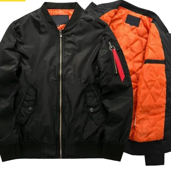 Men Windproof Baseball Jacket, Thickened Outdoor Casual Suit, Lightweight Fall & Winter Windbreaker for Camping