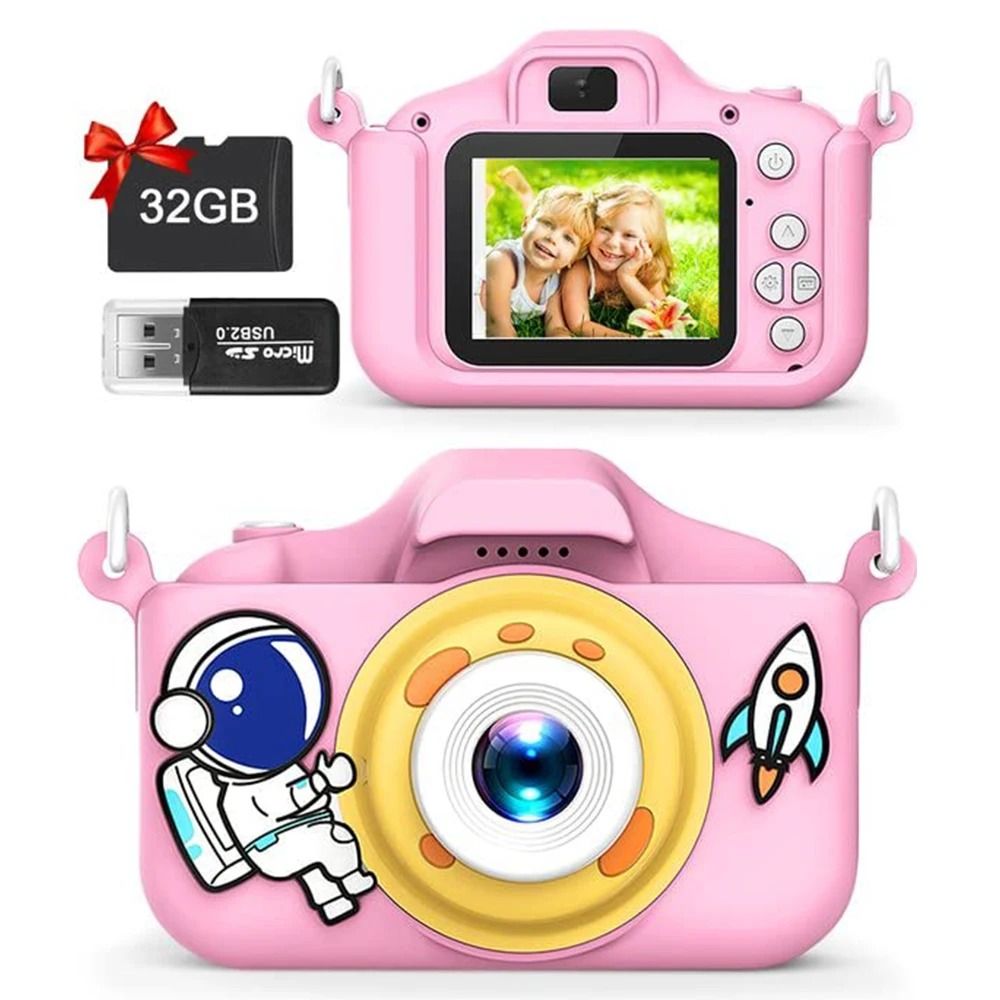 Kids Selfie Camera New Cartoon HD Digital Video Cameras Toys Christmas Birthday Gifts