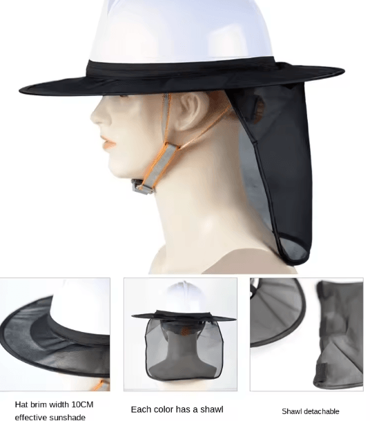 SunShield Pro Reflective Hard Hat Neck Shade for Outdoor Work