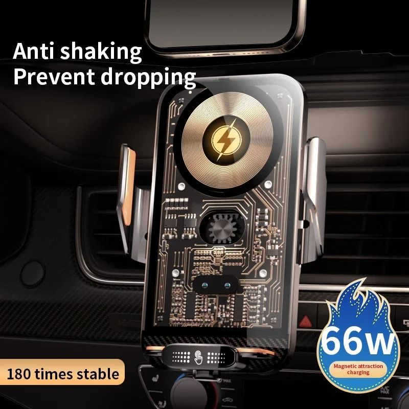 Car Phone Holder Wireless 66W Charger Air Vent Clip Universal