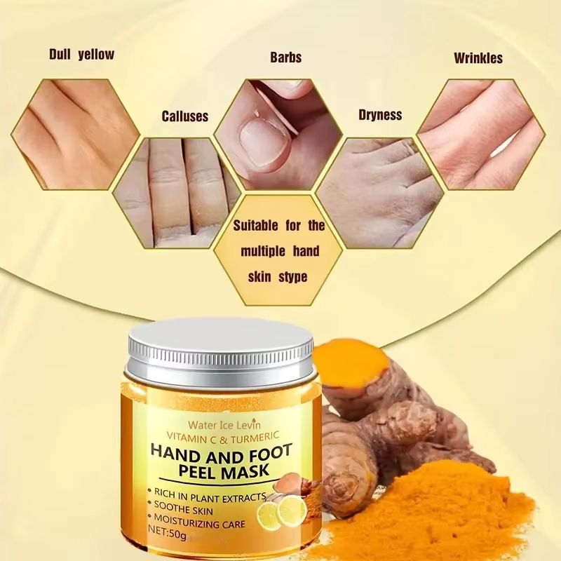 GlowSilk Vitamin C Turmeric Hand and Foot Wax Mask Smoothing Illuminating Skin Treatment