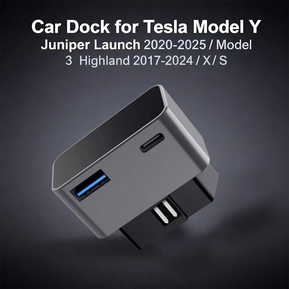 OBD Charging Splitter Adapter with USB Type C Port for Tesla Model 3 and Model Y
