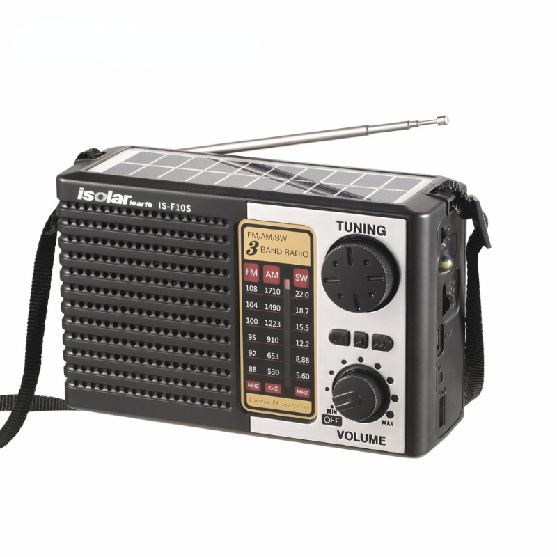 Solar Emergency Radio with Bluetooth Speaker & LED Flashlight Portable Survival Radio
