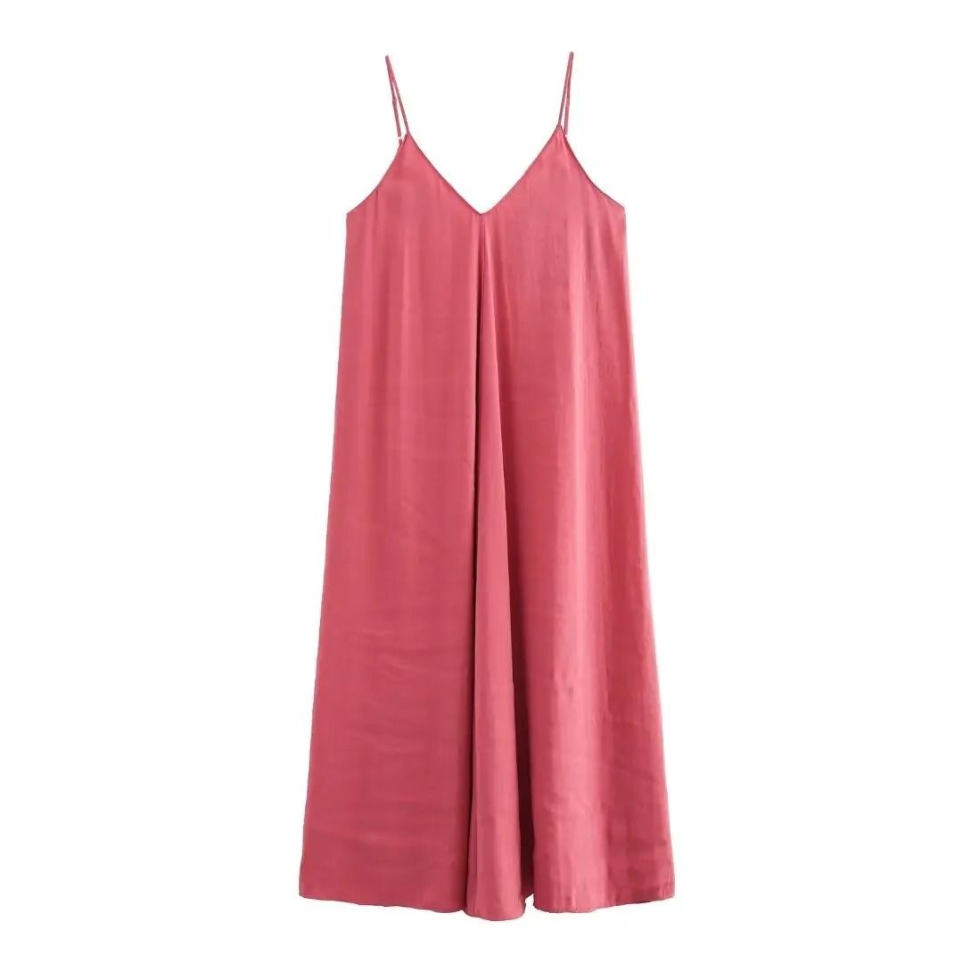 MUJER Black Slip & Red Draped Backless Maxi Dress