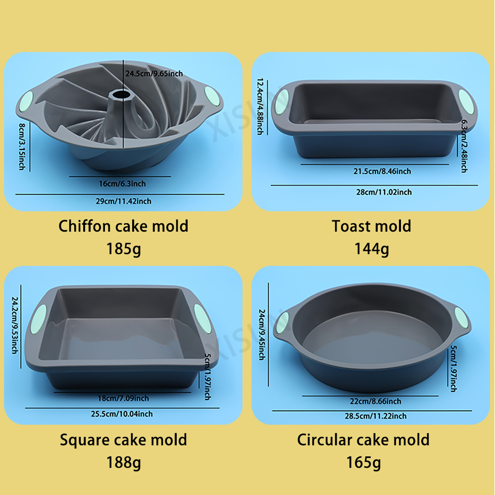 Heat resistant silicone loaf bread muffin donut cake baking tray oven baking pan silicone bakeware set Silicone Cake Pan
