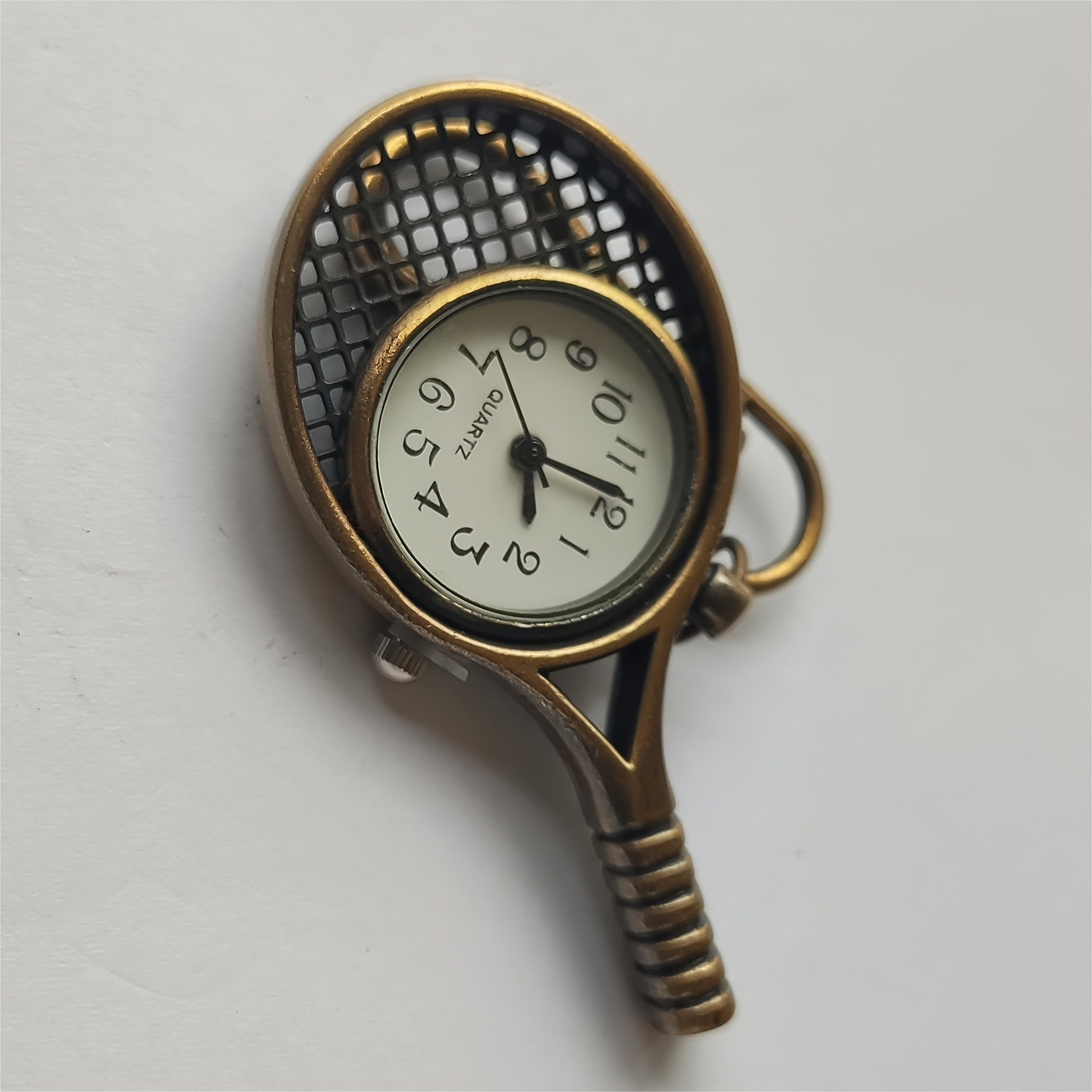 Vintage Mini Tennis Racket Pendant Necklace Watch for Women and Men