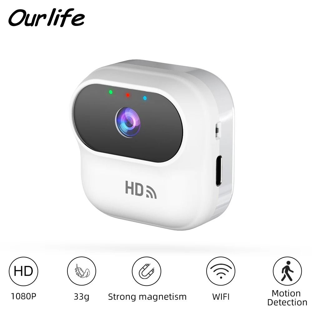 Ourlife A800 Mini WiFi Security Camera 1080P Smart Home Monitor