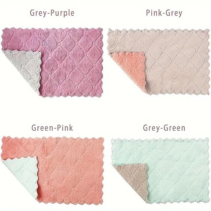Microfiber Dish Cloths Double Sided Cleaning Rags Multi Purpose Kitchen Dishwashing Towels 10 pcs