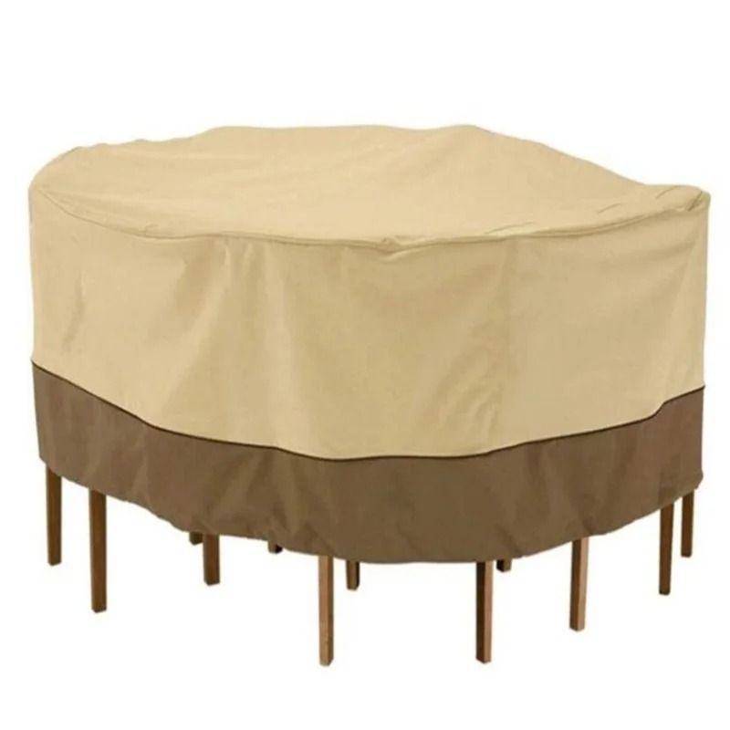 210D Oxford Cloth Rainproof Outdoor Furniture Cover for Round Table and Chairs