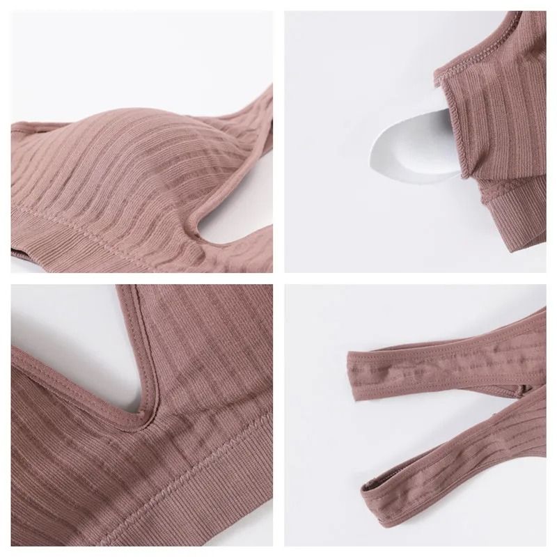 Veloura Seamless Deep V Bra Wire Free Backless Top