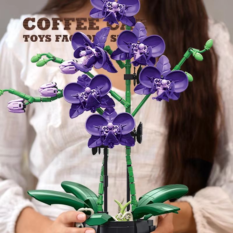 Creative Bonsai Building Blocks Bouquet 3D Model DIY Flower Kit