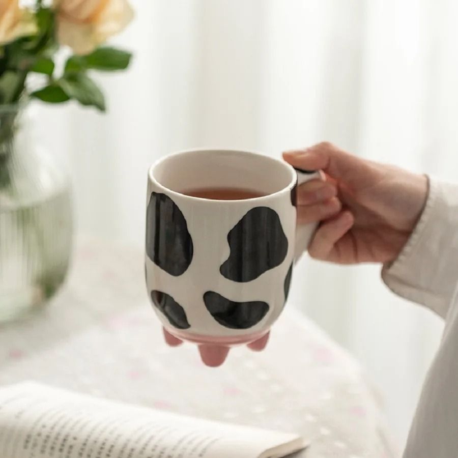 Handcrafted Cartoon Cow Ceramic Mug
