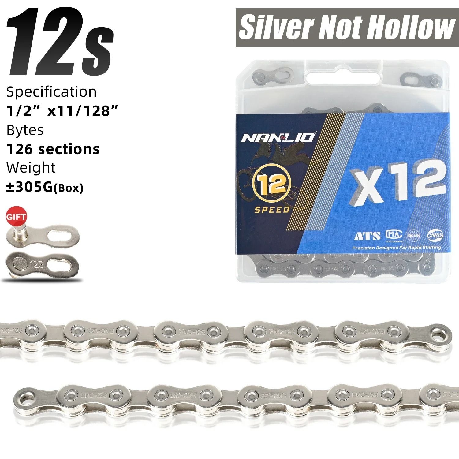 Nanlio Bike Chain X8 X9 X10 X11 X12 Variable Speed 116L 126L
