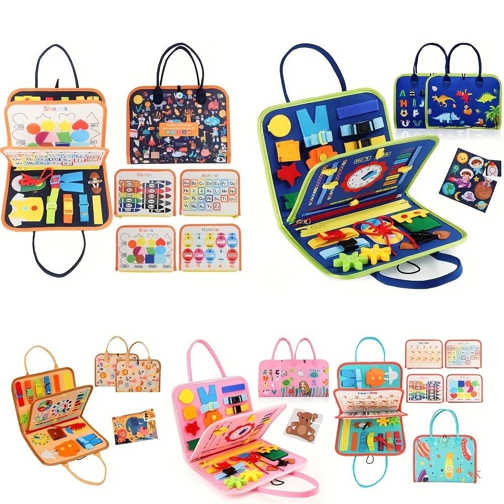 Montessori Busy Board Sensory Board for Toddlers Fine Motor Skills Educational Travel Toy