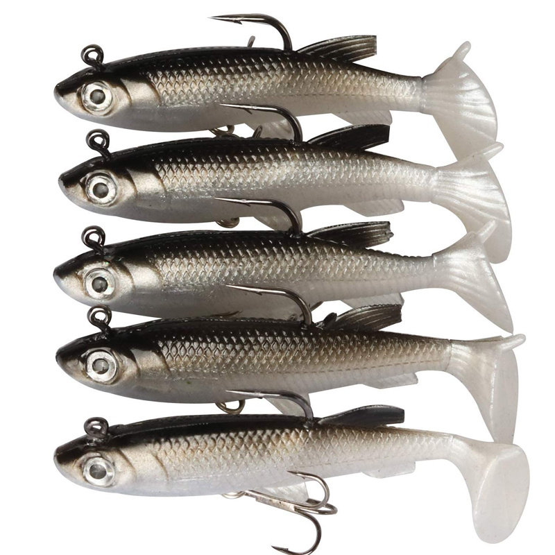 Soft Fishing Lures Kit Artificial Bait with Hooks