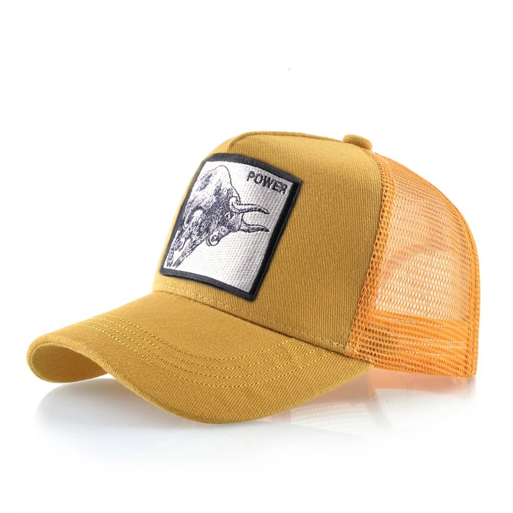 Embroidered Bull Patch Mesh Trucker Cap – Hip Hop Snapback Baseball Hat