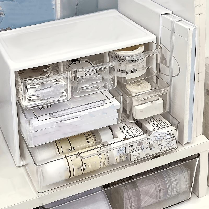 Transparent Organizer for Hair Clips, Jewelry, Keys, Small Tools, Dustproof Clear Plastic Desktop Mini Storage Box