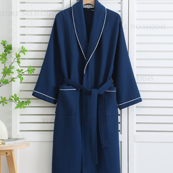 Cotton Couple Robe Waffle Bathrobe Gown, Yukata , Women Sleepwear, Casual Home Clothes, Spring Summer Loungewear