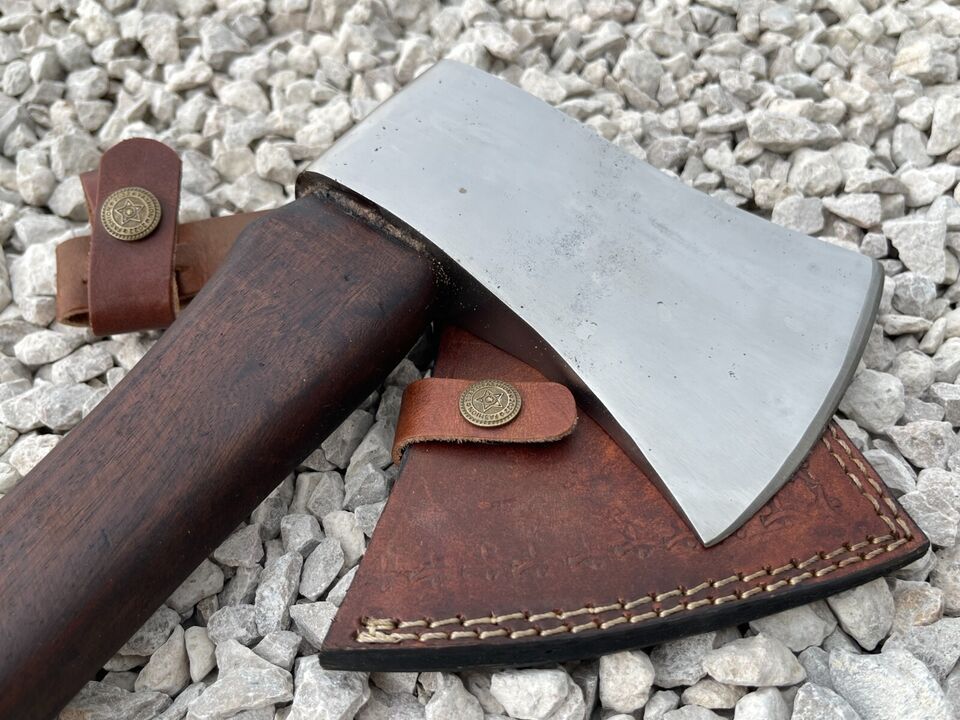 Viking Axe Custom Handmade Carbon Steel Blade Hunting Axe Camping Axe Gift Axe,