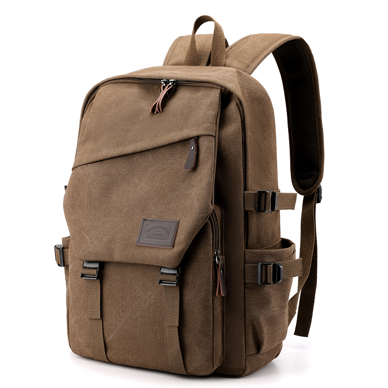 Mens Large Capacity Travel Backpack with Adjustable Straps and Multi Compartments