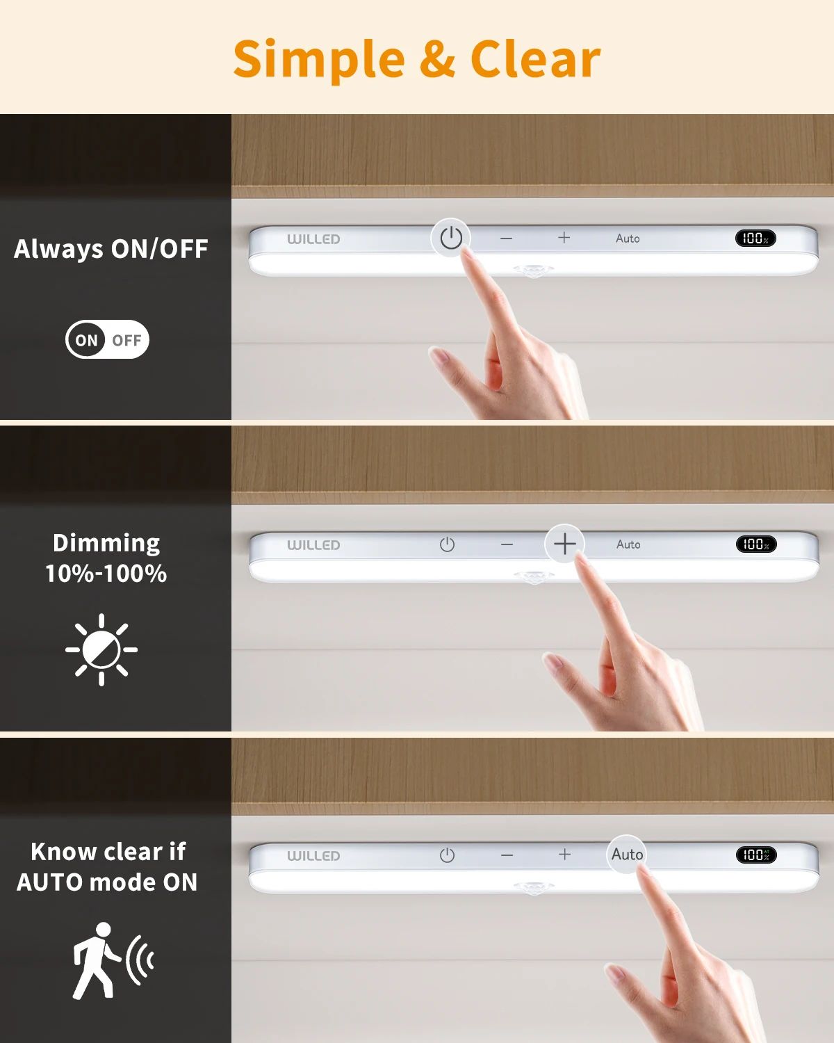 Rechargeable LED Cabinet Light Bar