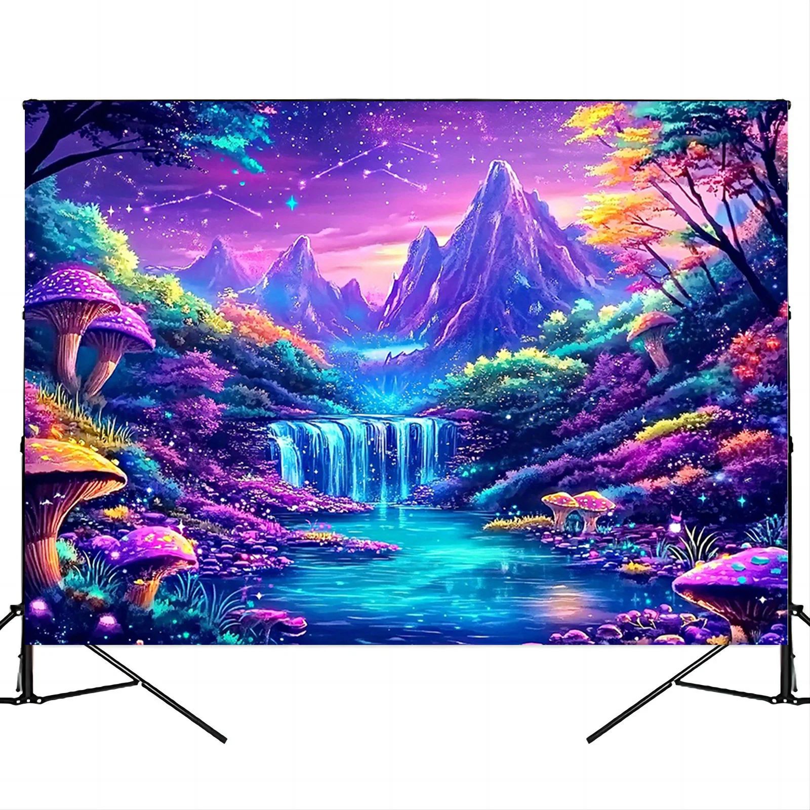 VIKAMA Glow-in-the-Dark Fantasy Forest Tapestry – Luminous Wall Hanging for Bedroom, Dorm & Living Room Decor