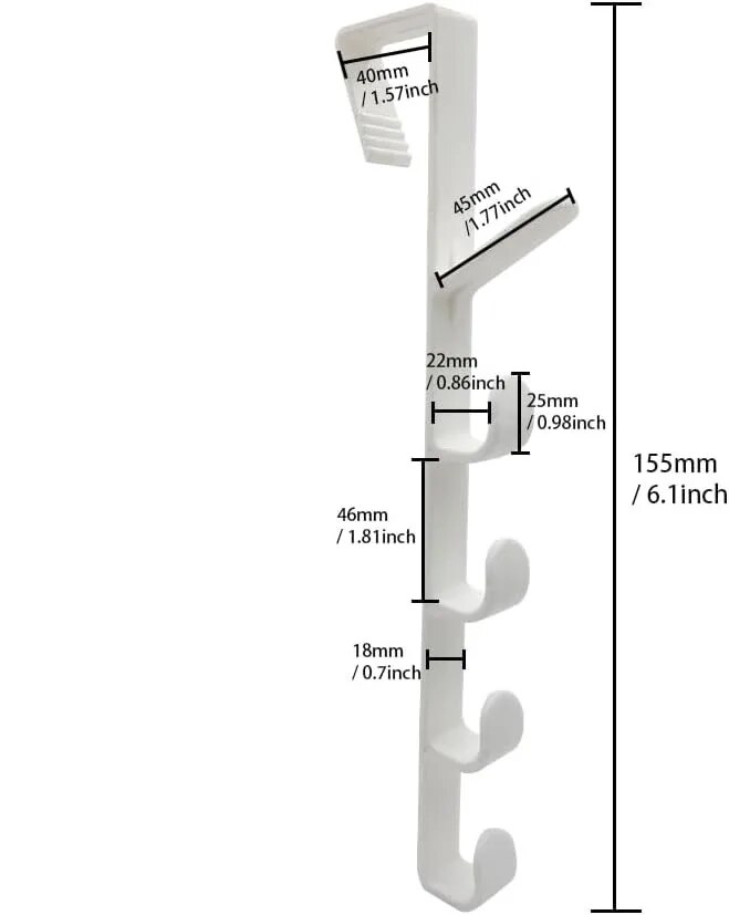 Plastic Bedroom Door Hooks: Over-The-Door Clothes Hanging Rack & Purse Holder for Home Storage Organization