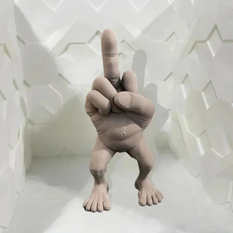 CheekyStride 3D Printed Middle Finger Statue with Legs Desk Ornament