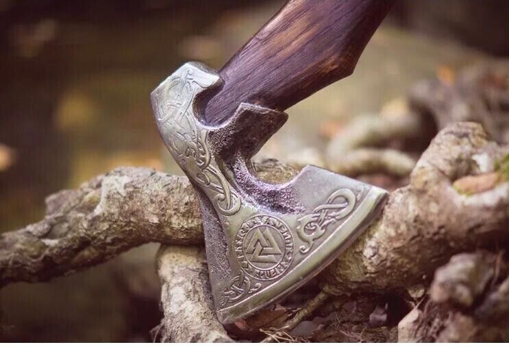 Handmade Viking Throwing Axe | Carbon Steel Blade with Rosewood Handle, 4.3 Cutting Edge, Leather Sheath | Perfect Gift