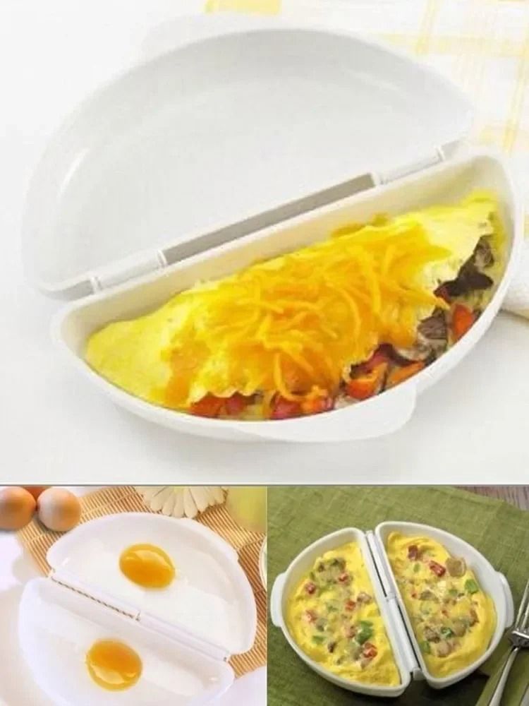 Microwave Omelette Maker and Silicone Egg Steamer Tray